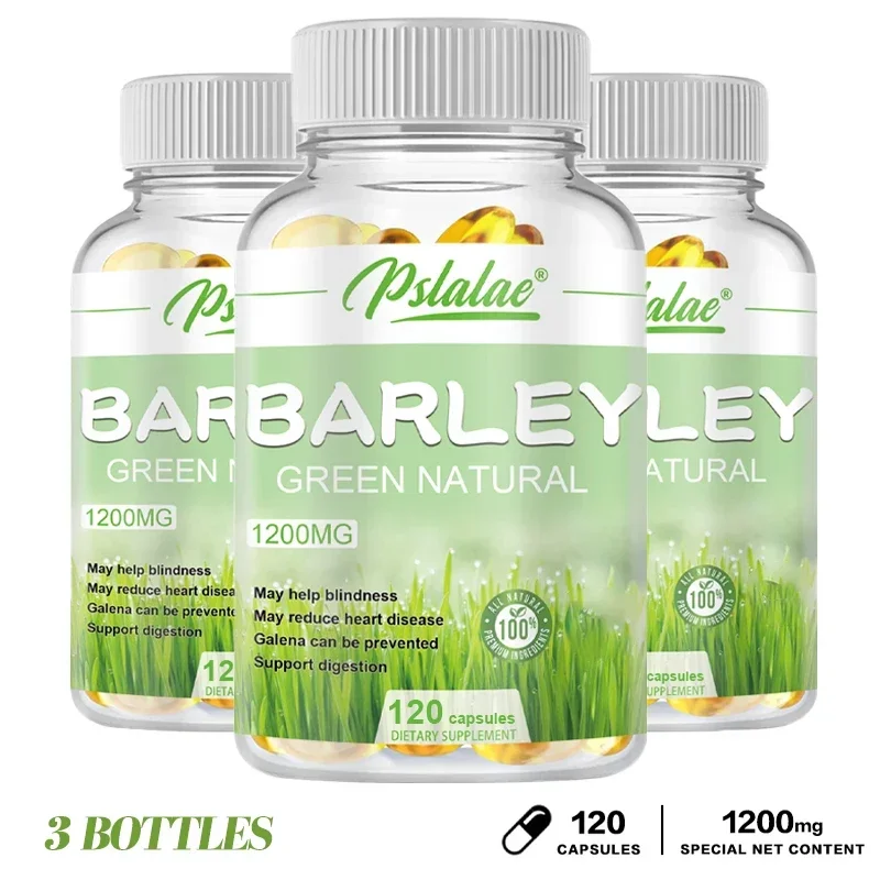 Barley Grass Capsules - Rich in Vitamins & Fiber, Antioxidants, Immune System, Digestion & Heart Health, Cardiovascular Health S