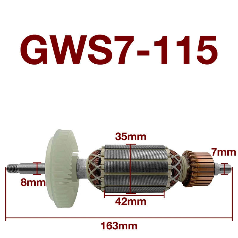 

AC220-240V Armature Power Tools Accessories for Bosch GWS7-115 Angle Grinder Armature Rotor Anchor Replacement