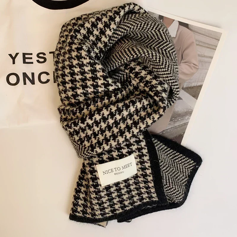 Women Girls Winter Warm Thicken Knitted Neck Scarf Tassel Couple Women Versatile Autumn and Winter Korean Style Edition Trendy