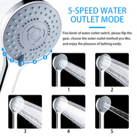 Zloog 5 Modes Bathroom Shower Head Rainfall Massage Multi-function Handheld Bath Sprayer Nozzle Showerhead Bathroom Accessories