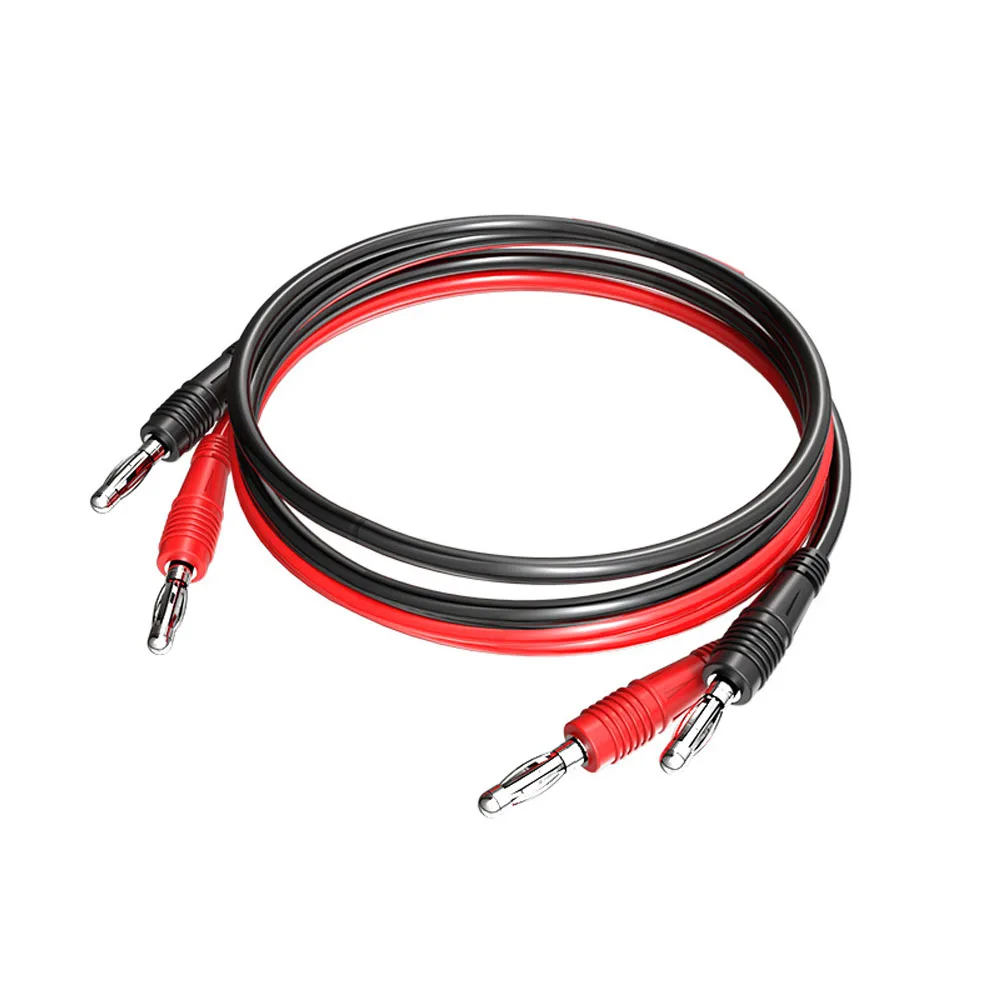 P1041 Dual 4mm Banana Plug 2PCS 1000V 15A Copper Multimeter Test Leads Soft Test Cable for Electrical Testing 1M Cable Black Red