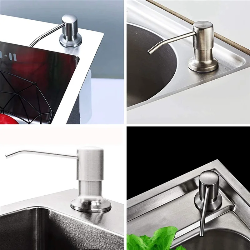 A76K Sink Built In Countertop Soap Dispenser Pump Head With 45.5Inch Extension Tube Kit For Kitchen