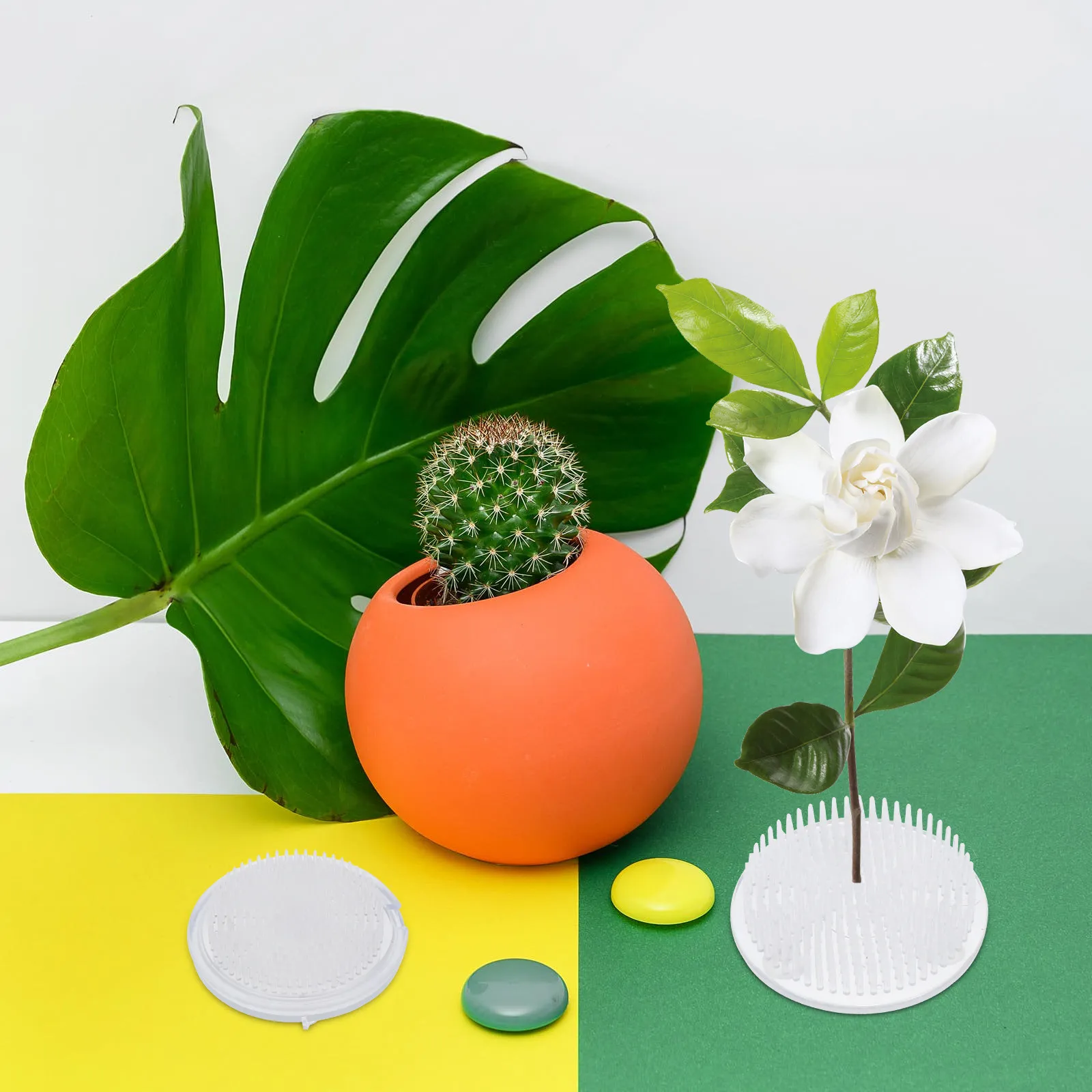 

2 шт. пластиковые держатели-присоски для цветов, прочные подставки-фиксаторы для флористики и домашнего декора