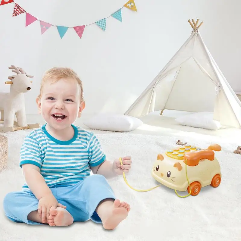 

Baby Phone Toy Car Toys Play Cartoon Phone Toys Pretend Musical Toy With Rotary Dial Interactive Learning Toy For Kids