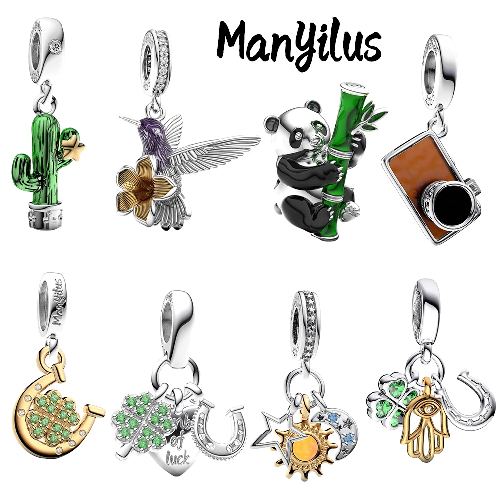 

Manyilus 925 Sterling Silver Nature & Lucky Charms Set for Original Bracelet Necklace Enamel Cubic Zirconia Paved Jewelry Gift