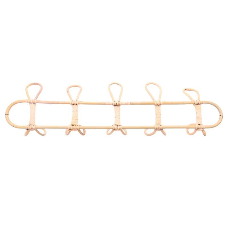 

Rattan Clothes Hanger Storage Organizer Kids Garments Organizer Rack Rattan Wall Hooks Clothes Hat Hanging Hook Room Decor