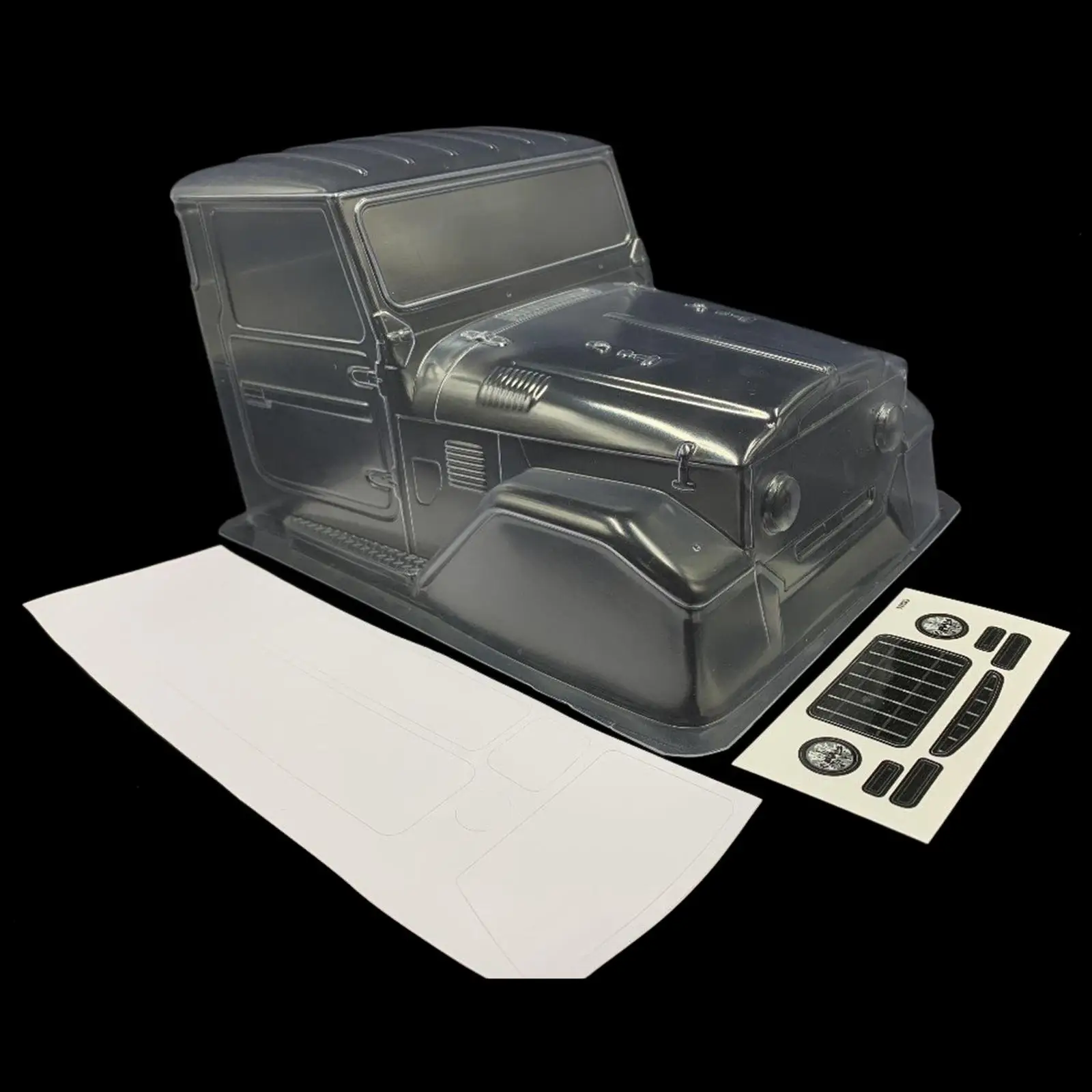 1/10 RC Crawler Clear Body with Stickers, 313mm Wheelbase, Unpainted for 90046 90047 RC Crawler Parts