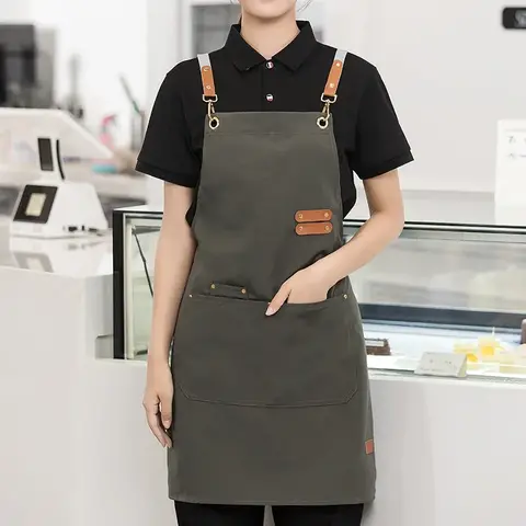 직업적인 부엌 앞치마 Adies 주머니 웨이터 앞치마를 가진 방수 바베큐 앞치마