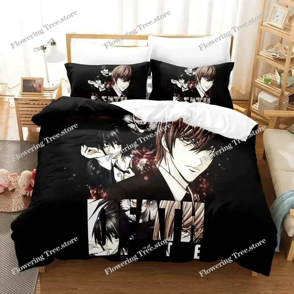3D New Death Note Bedding Set Single Twin Full Queen King Size Bed Set Adult Kid Bedroom Duvet cover Sets Anime Bed Sheet Set025