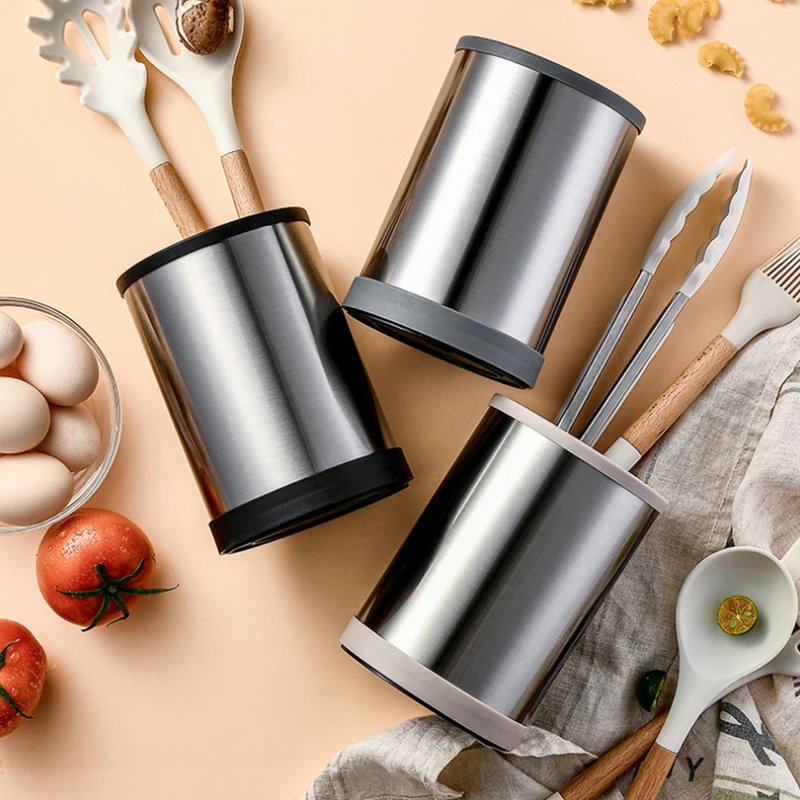 Rotatable Stainless Steel Cutlery Holder Household Tableware Drainboard Spoon Storage Kitchen Organizer Drainer Dish Drying Rack