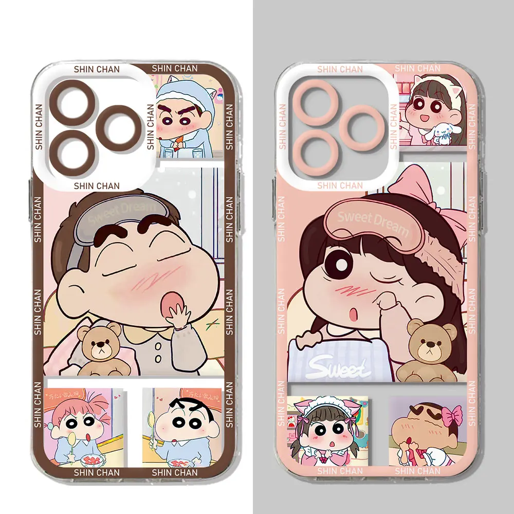 Anime Crayons Shins-chans Phone Case For Samsung S24 S23 S22 S21 S20 S10 FE Note20 Note10 Plus Ultra Lite 5G Clear TPU Cover