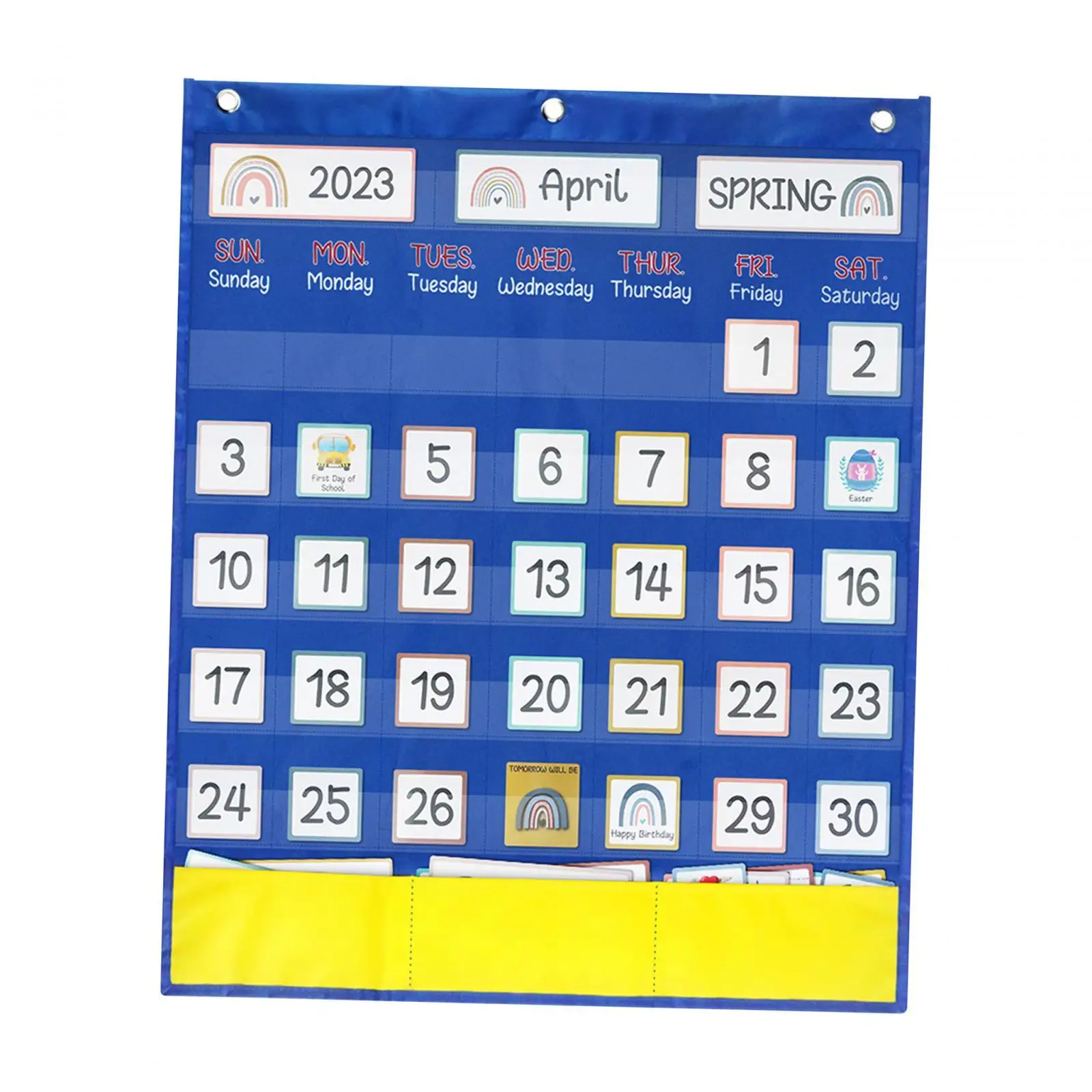 Calendar Pocket Chart 20.08inchx23.62inch Preschool Early Learning Supplies Today Tag Card Classroom Calendar Teaching Calendar