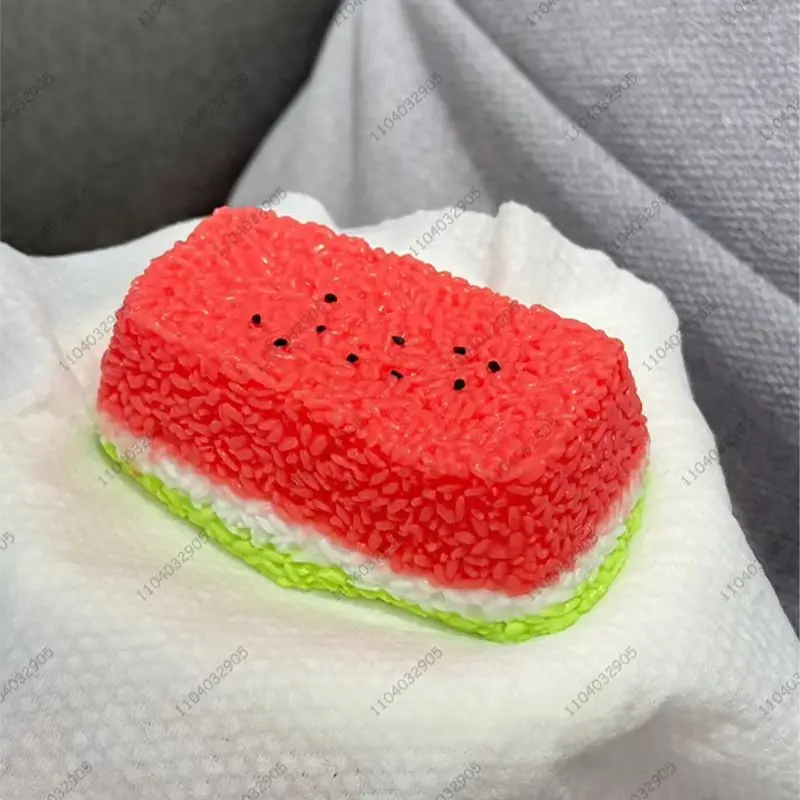 

Арбузный рисовый торт Taba мягкий силиконовый арбузный торт кондитерские изделия игрушка антистрессовая игрушка для расслабления рук подарочная игрушка