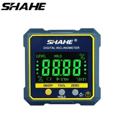 SHAHE 2-in 1 Magnetic Digital Level And Angle Finder inclinometro indicatore conico con funzione di mantenimento retroilluminazione e Base magnetica
