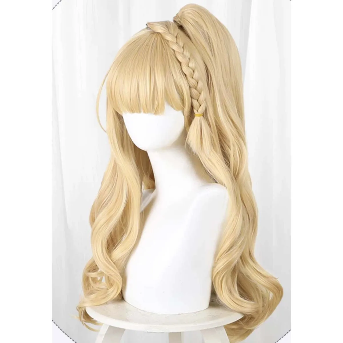 Women Anime Magical Girl Witch Trial Saeki Miria Cosplay Blonde Heat Resistant Synthetic Hair Wig