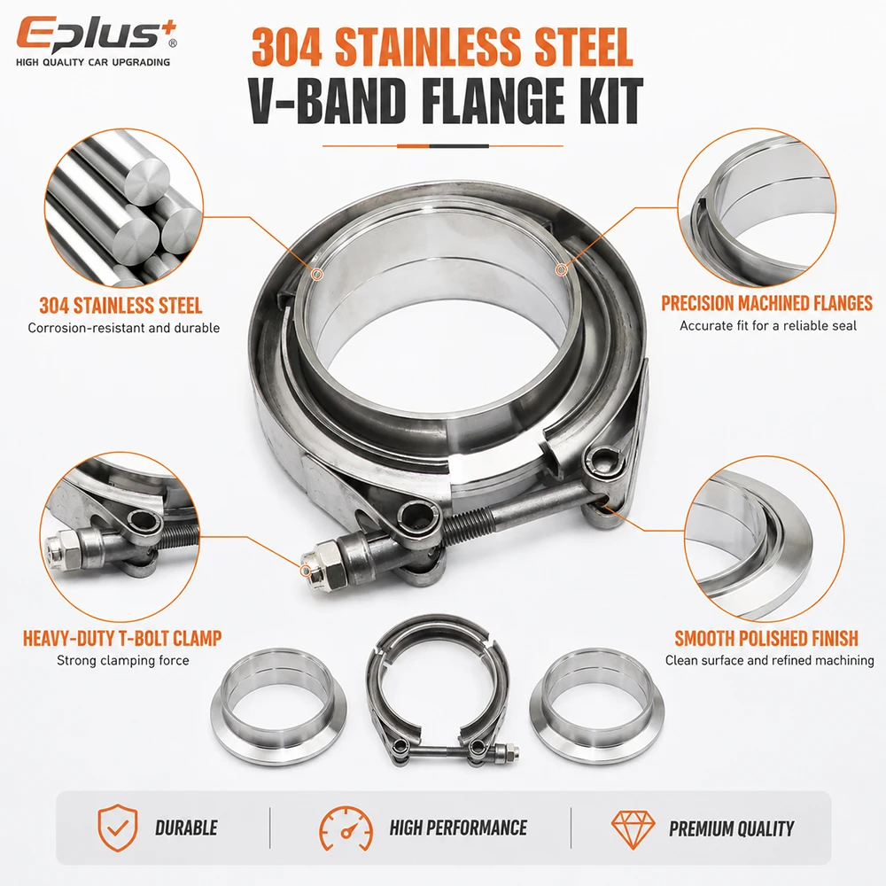 Universelle 304 Edelstahl V-Band-Klemme für Auto-Turbo-Auspuffrohre, V-Band-Klemme mit männlichem und weiblichem Flansch, V-Klemmen-Rohrverbindungs-Kit – Detail 5