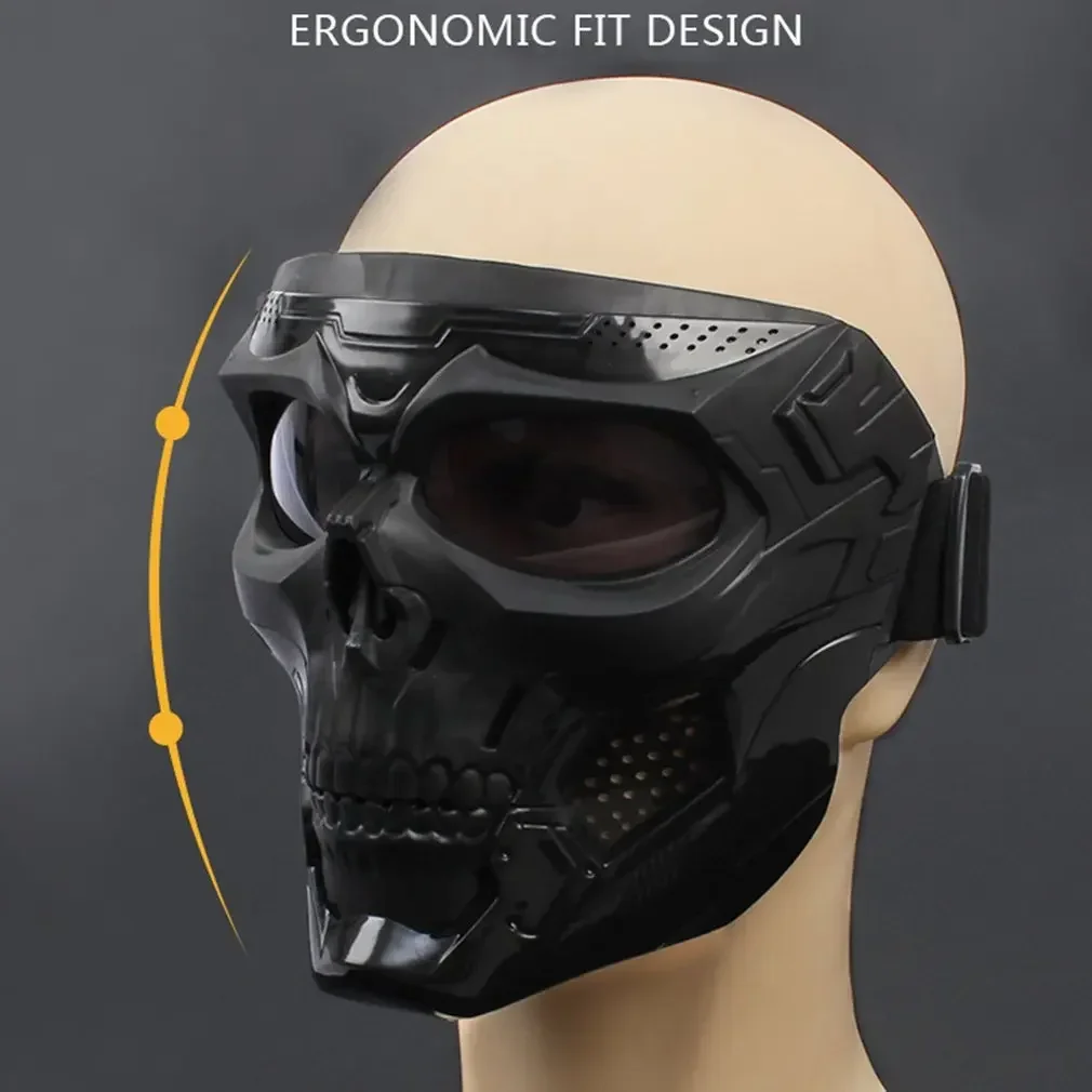 Face Mask Outdoor  Windproof Helmet Skull Mask Reinforced Lens Motorcycle Goggles Sports Riding Mask cyberpunk party