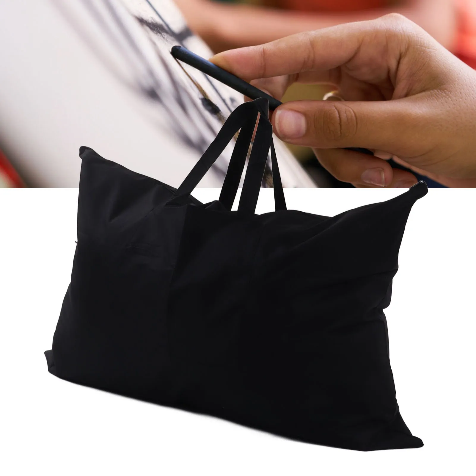 1PC Artist Portfolio Bag Black 38x26in Large Capacity Thick Light weight Carrying Case for Drawing Board Canvas Map Art Supplies