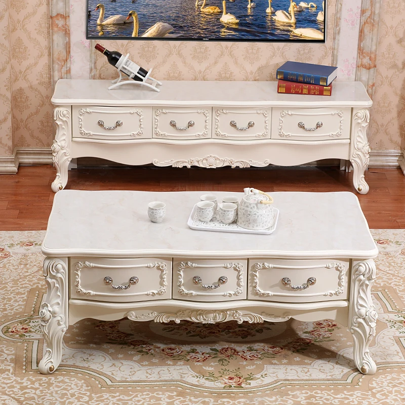 Luxury European Coffee Table Glam Design Classic Trendy Coffee Table Nordic Modern Table Basse De Salon Furniture Living Room