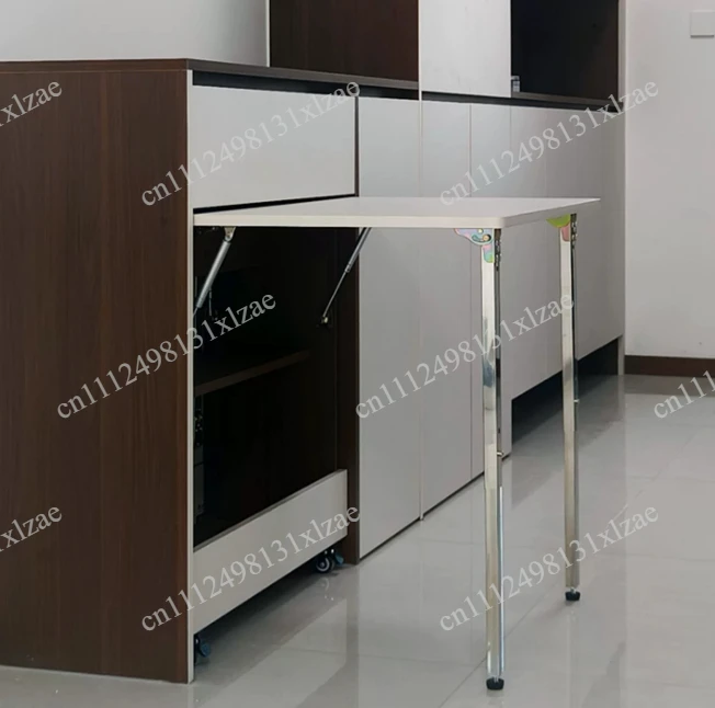 Stainless Steel Folding Telescopic Leg with Clip-On Design for Bar Stools Quick-Adjust Height-Raising Leg with Protective Base