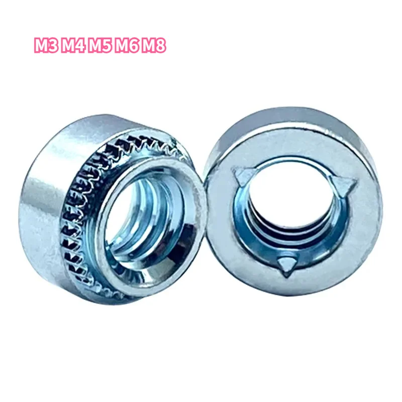 Three points Zinc Plated Pressure Riveting Nut Self Clinching Nut Sert Press Nut for Metal Sheet Mounting M3 M4 M5 M6 M8