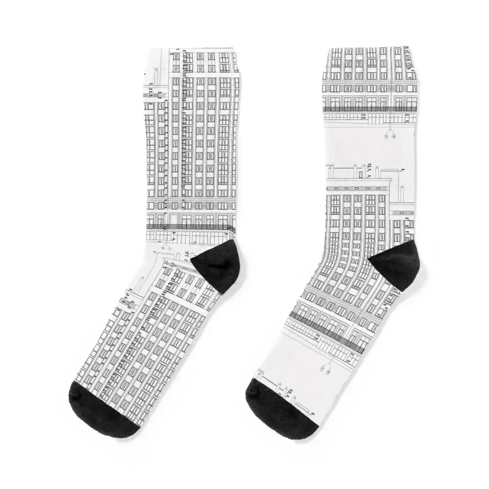 Detailed architectural plan of multistory building with underground garage parking. . Socks gift Wholesale Socks Women's Men's