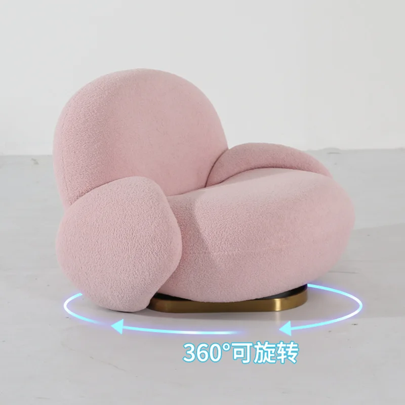 Cream wind Internet celebrity sofa leisure chair light luxury lamb wool clothing store rest area