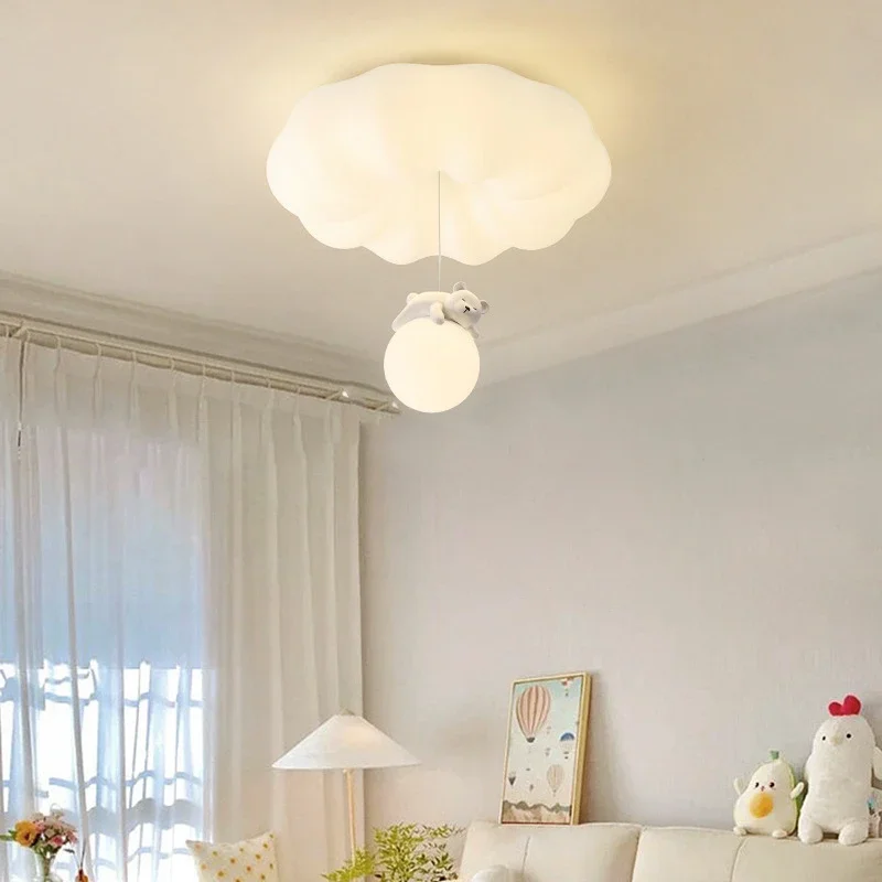 

Cream Pumpkin Bear Ceiling Light Master Bedroom Room Light Full Spectrum LED Modern Minimalist Children'S Room Light