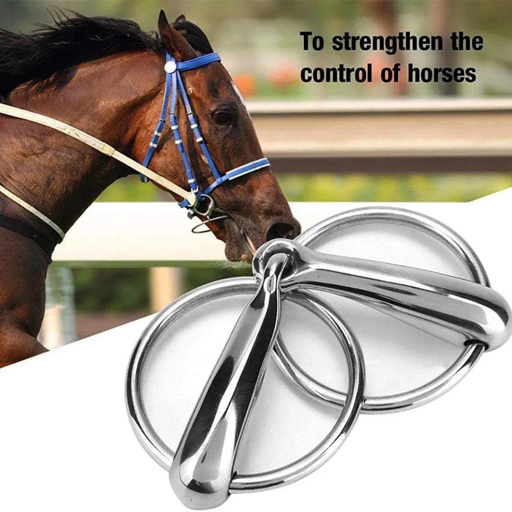 Horse Mouth Bit 135mm/145mm Mouth Snaffle Horse Ring Snaffle Bit Stainless Steel Double Jointed Loose Snaffle Bit