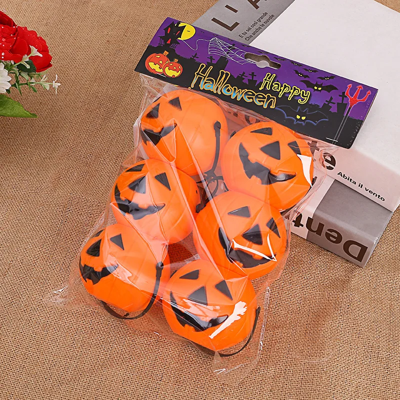 

6pcs Halloween Pumpkin Candy Buckets Trick Or Treat Handheld Sugar Pot Portable Plastic Mini Halloween Decoration Prop Kids Gift