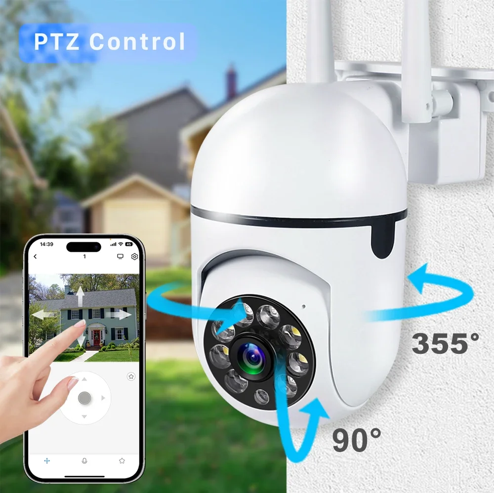 1080P WIFI CCTV Surveillance Camera Color Night Vision Automatic Human Tracking 4X Digital Zoom Outdoors Video Security Monitor