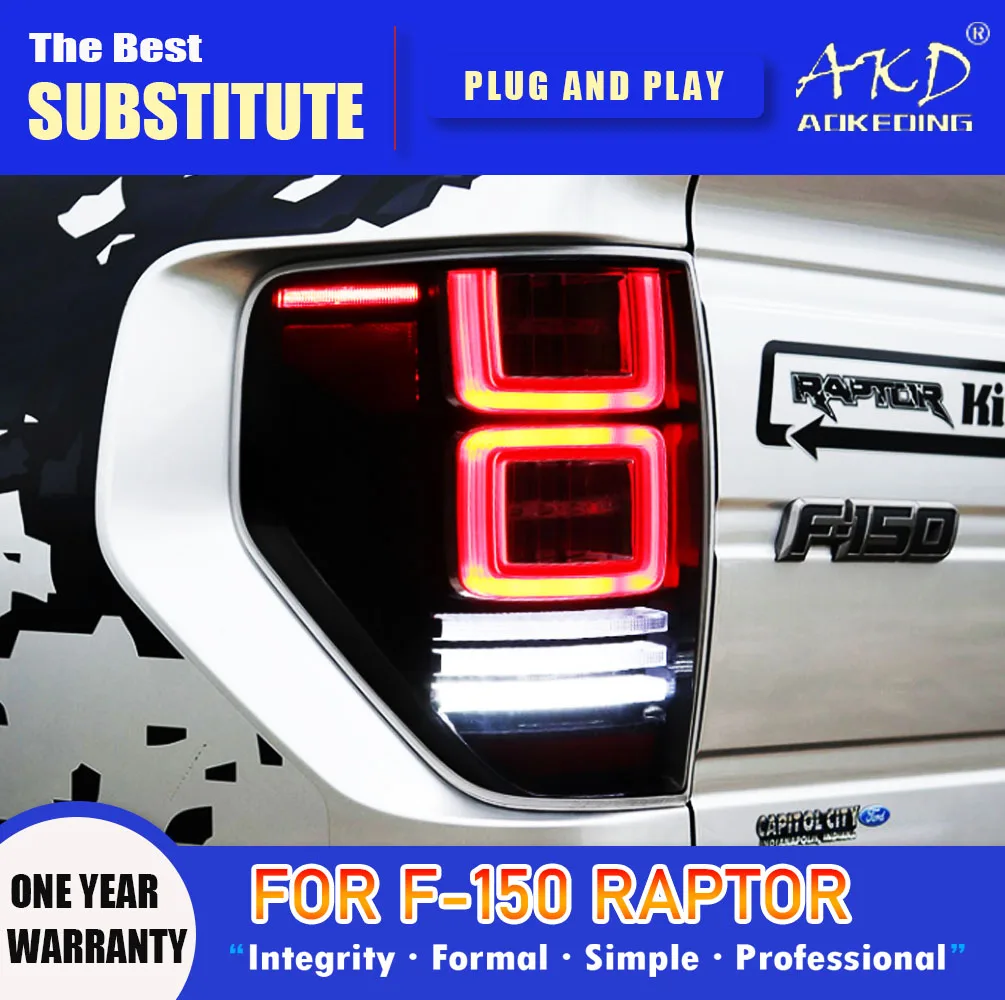 

AKD Tail Lamp for Ford F-150 Raptor LED Tail Light 2008-2013 F150 Rear Fog Brake Turn Signal Automotive Accessories