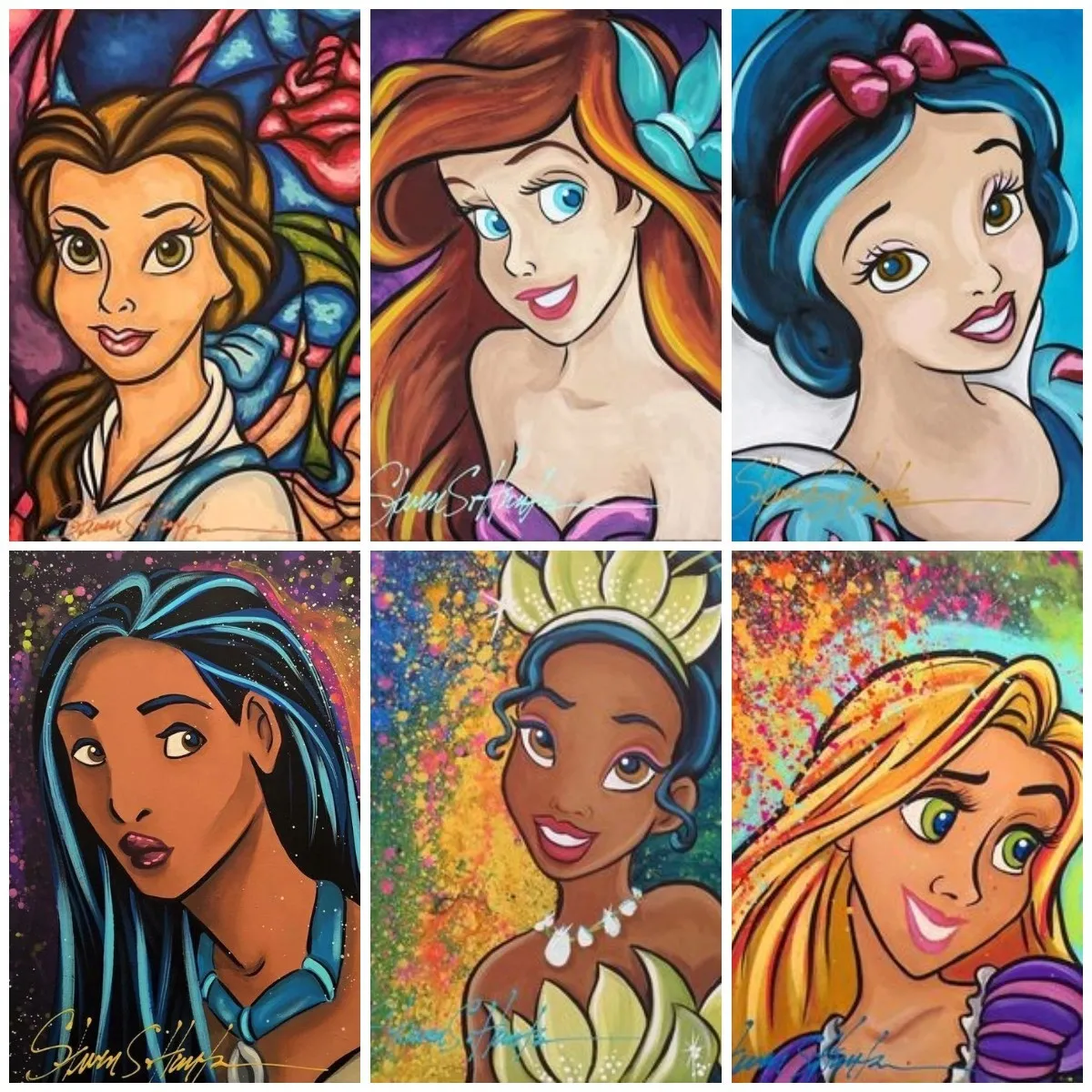 Disney 5D Diamond Painting Diamond Embroidery Snow White Princess Cinderell Rapunzel Cross Stitch Kits Mosaic Home Decor