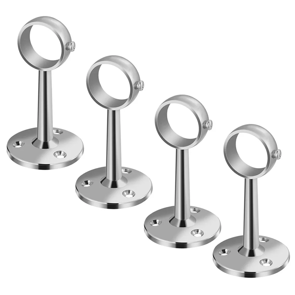 

4pcs Curtain Rod Bracket Heavy Duty Zinc Alloy Shower Holder Center Mounting Wall Closet Support Metal Hardware