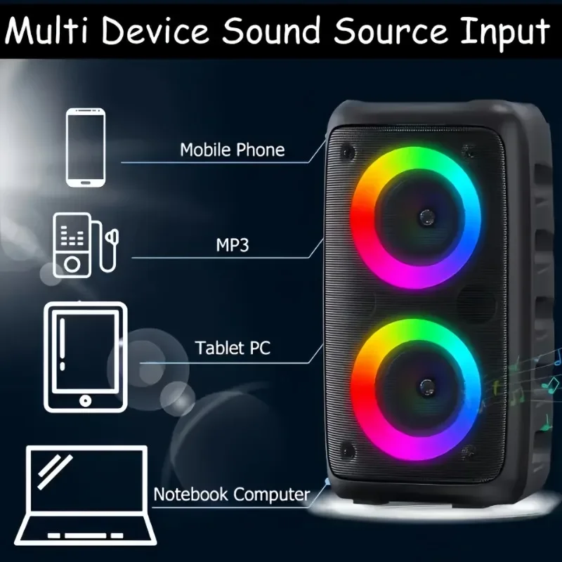 HY-3317 Wireless Bluetooth Speaker Home Karaoke KTV Soundbox Wired Mic with HIFI Stereo Subwoofer Support U Disk TF Card AUX