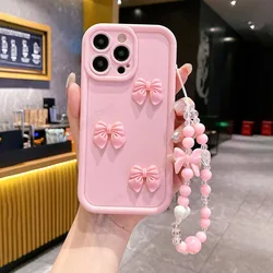 A 55 35 25 3D Pink Cute Butterfly Silicone Soft Case For Samsung Galaxy A55 A35 A25 A15 A05S 4G 5G S24 Plus Cover With Bracelet