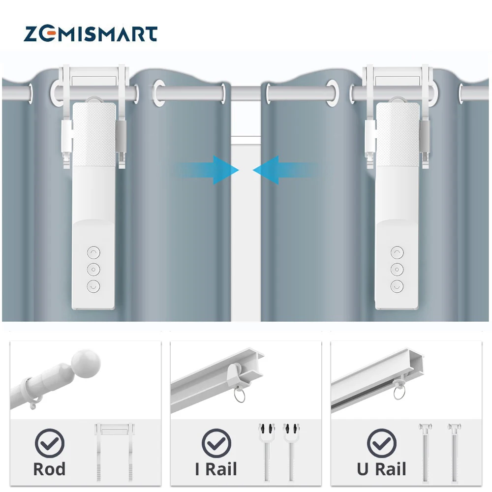 Zemismart Tuya Zigbee Smart Gordijn Driver Robot Voor Romeinse Staaf Ik Type Gordijnen Track Smart Leven Alexa Google Home Control