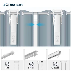 Zemismart-controlador de cortina inteligente Tuya Zigbee, Robot para barra romana, cortinas tipo I, pista Smart Life, Alexa, Control de Google Home