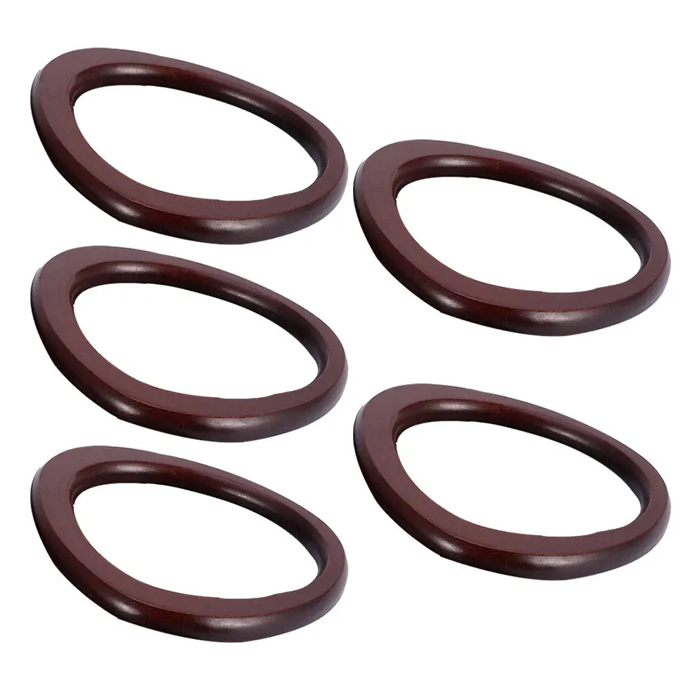 

5 шт. деревянных овальных ручек для сумок, ручки из массива дерева для замены, аксессуары для сумок ручной работы, для сумок через плечо и мессенджеров