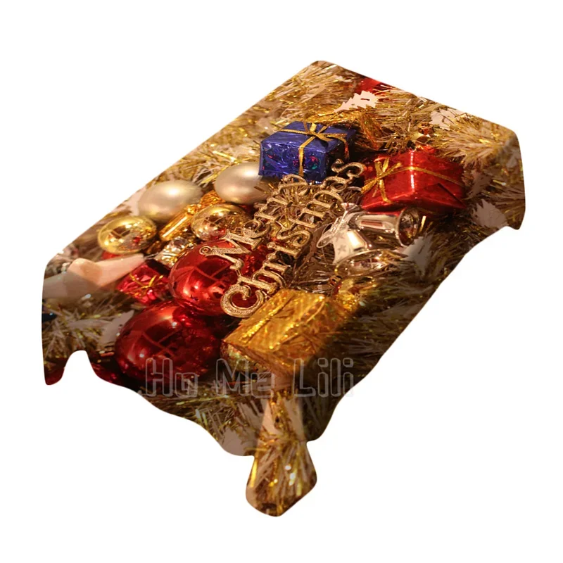 Merry Christmas Wishes Rectangle Tablecloth By Ho Me Lili Happy New Year Xmas Icon Winter Decoration Festival Gift
