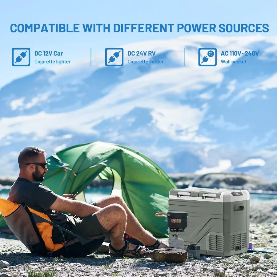 ثلاجة سيارة 12 فولت ثلاجة محمولة للسيارة ثلاجة 12 فولت منطقة مزدوجة 41 كوارت ثلاجة محمولة للسيارة -468 12 فولت/24 #6