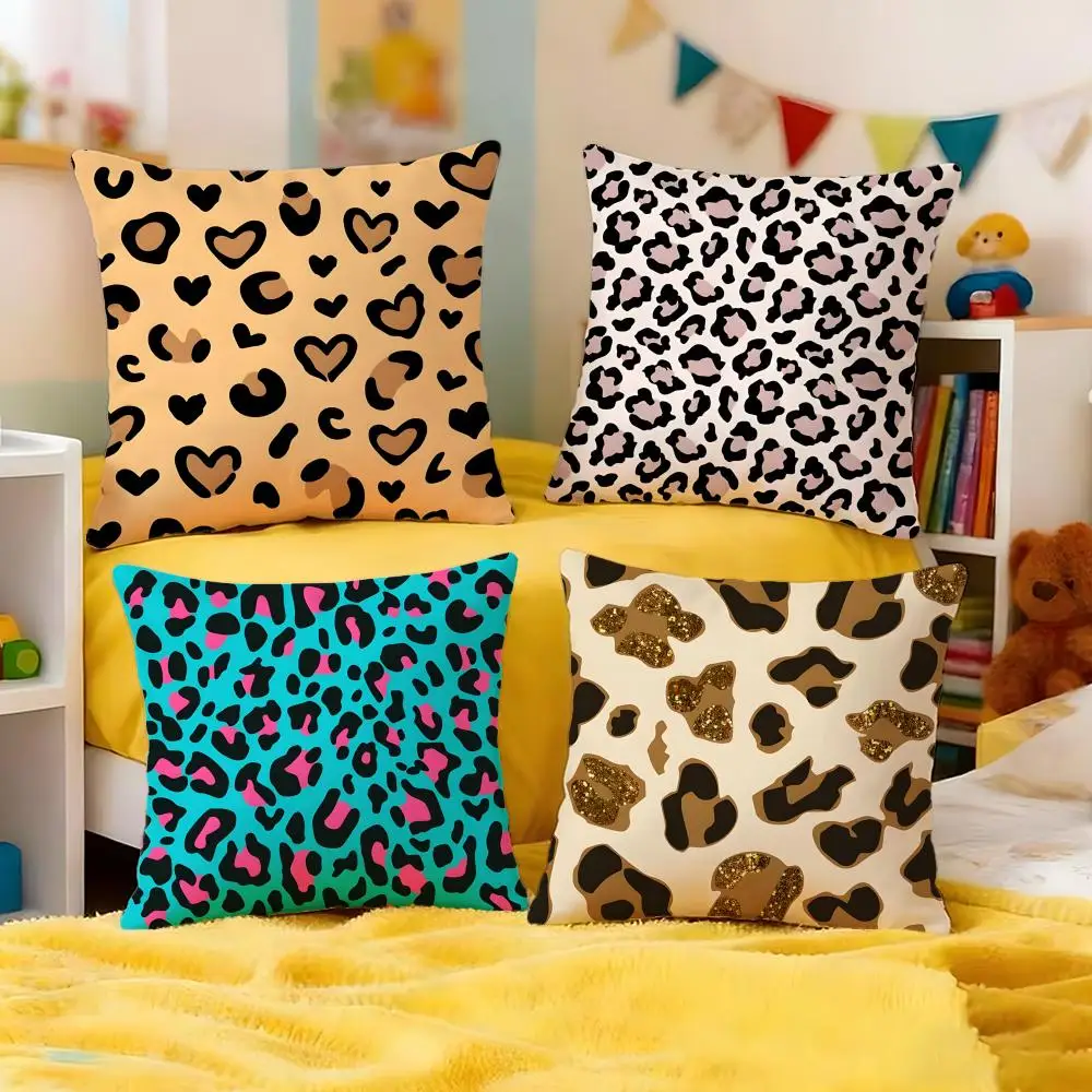 Leopard Texture Cushion Cover Premium Soft Pillowcase Skin-Friendly Breathable Multi-Purpose for Home Office Travel