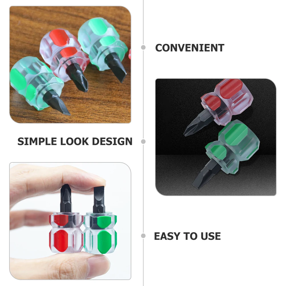 

8 pcs Screwdriver Set Mini Repair Tools Flat Heads Cross Small Short Handle Metal Plastic Durable Home Electronics