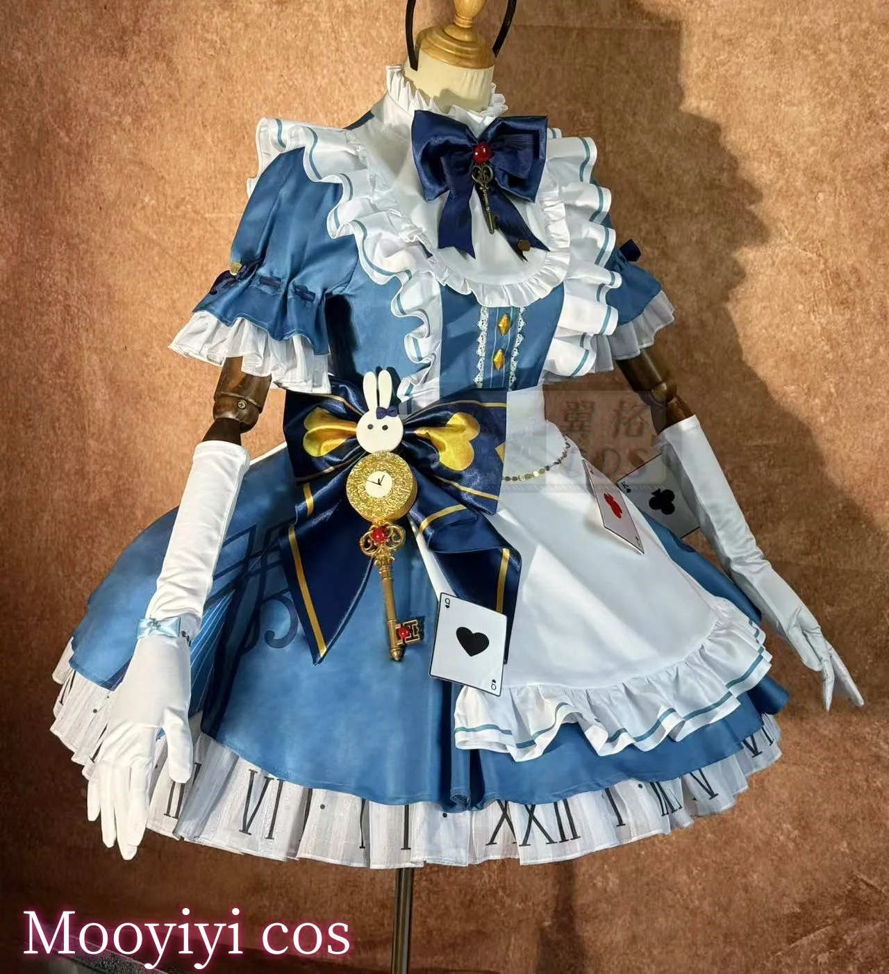 Nuevo disfraz de Cosplay Aki Q para uniforme de Halloween, vestido de mujer de talla S-XXL, vestido de sirvienta Lolita Aotu, accesorios de vestido de alta gama Mooyiyi