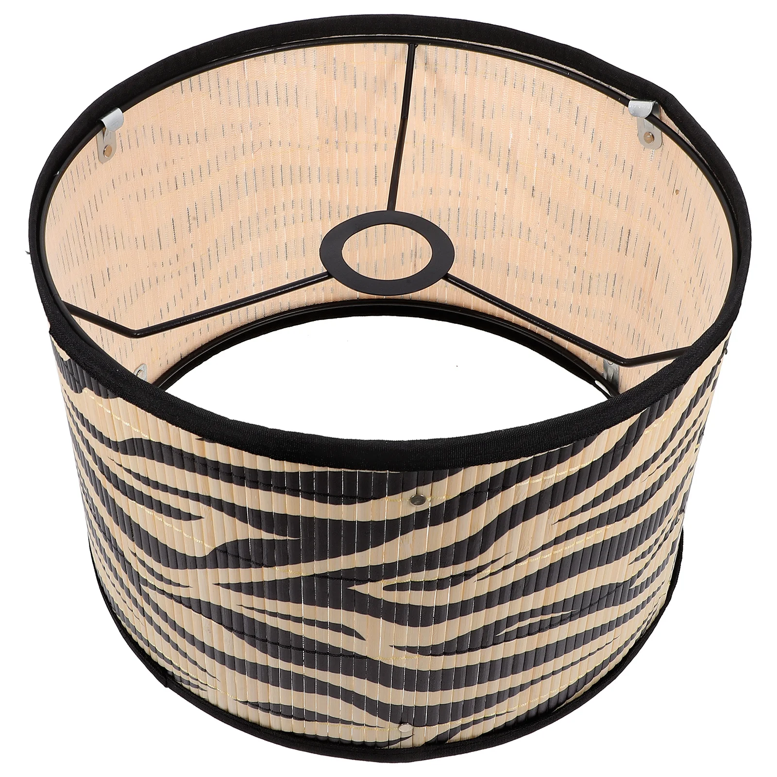 

1pcs Bamboo Lampshade Patterned Table Lamp Shade Replacement Wear-Resistant Metal Frame Easy Install For Home Hotel Bedroom