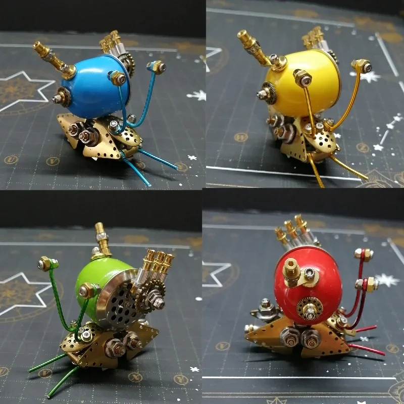 Quebra-cabeça 3D Kits de modelo de insetos de metal Steampunk Caracol insetos mecânicos DIY montagem brinquedo presente - 100 peças +