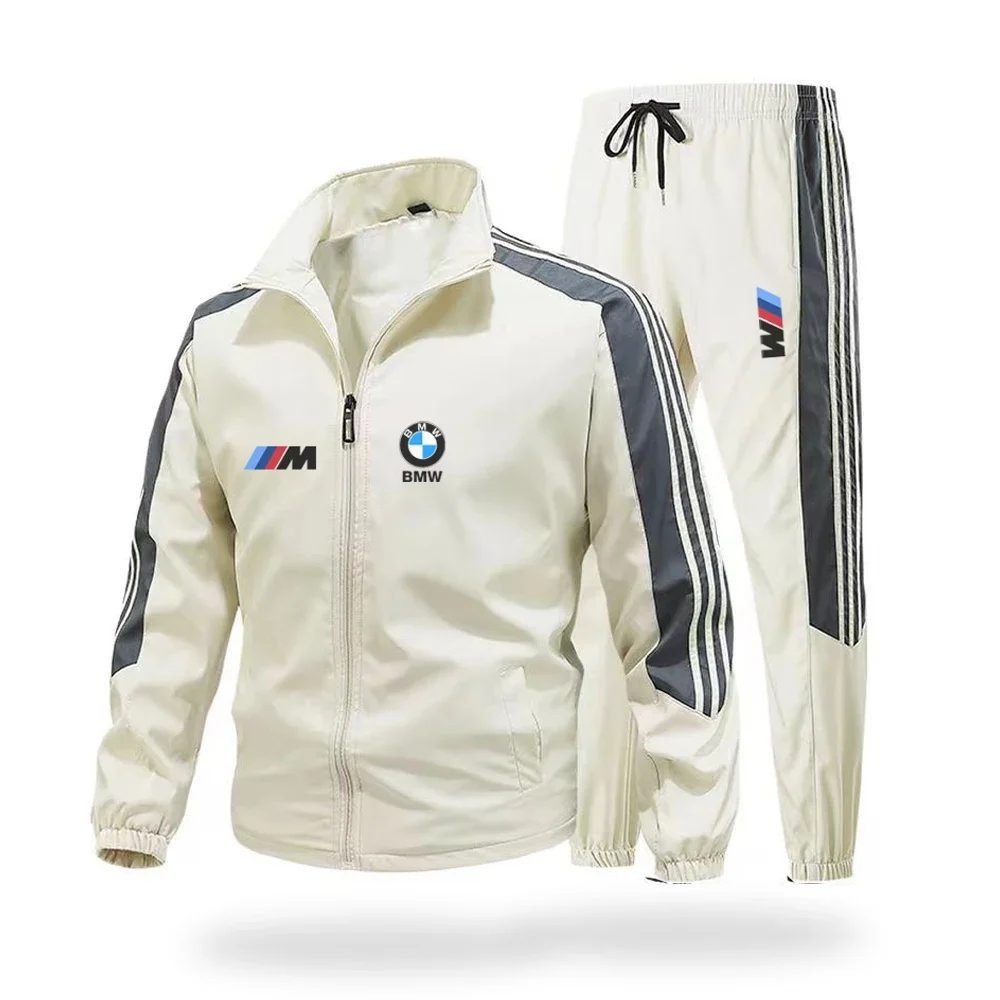 Ensemble de sport deux pièces polyvalent BMW, cardigan à fermeture éclair, ensemble de marque de mode, décontracté, automne, hiver, 2024