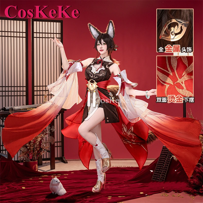 

CosKeKe Tingyun Cosplay Game Honkai: Star Rail Costume Elegant Gorgeous Sweet Battle Dress Halloween Party Role Play Clothing