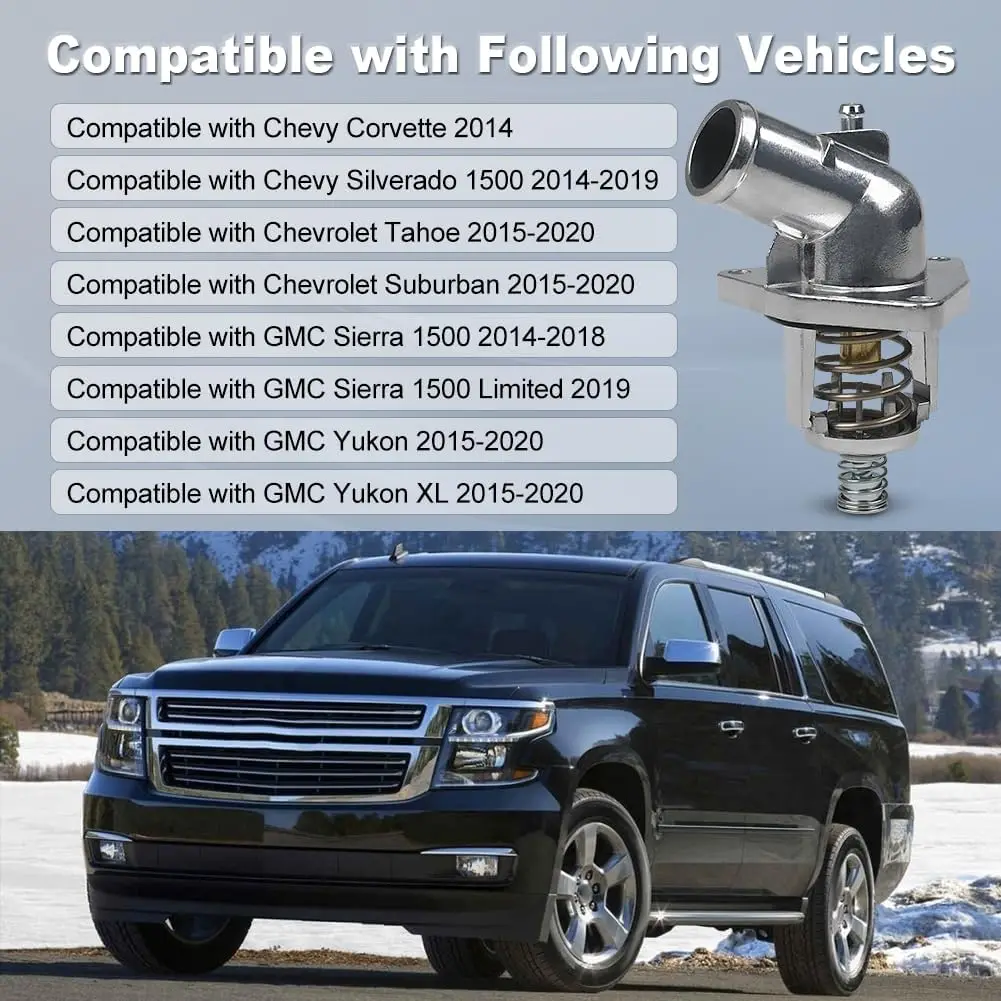 

1 шт. новый алюминиевый корпус термостата в сборе для Chevy Silverado Suburban Tahoe GMC Sierra, сменный автомобиль 15-11125 ‎ 12674639