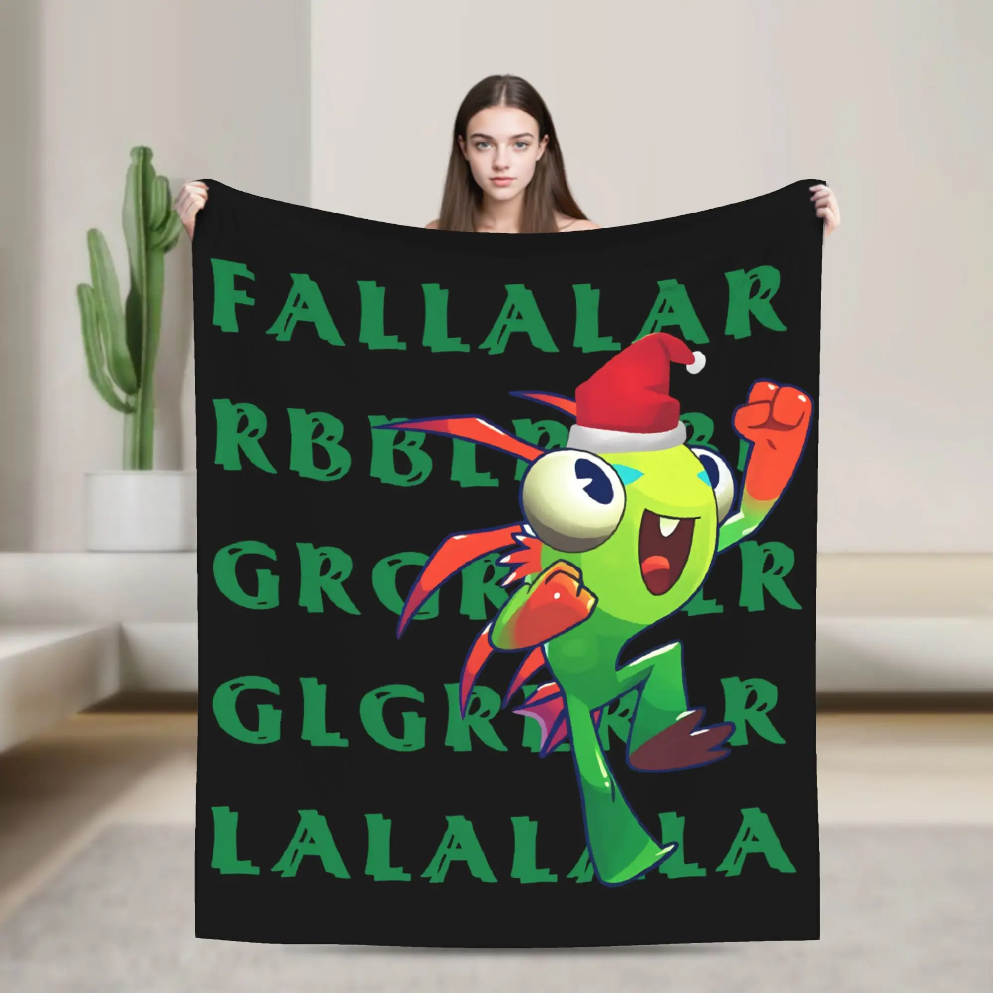Murloc Christmas Blankets W-Warcrafts Game Flannel Awesome Warm Throw Blanket for Chair Covering Sofa Decoration
